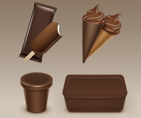 Chocolate ice cream vector illustration