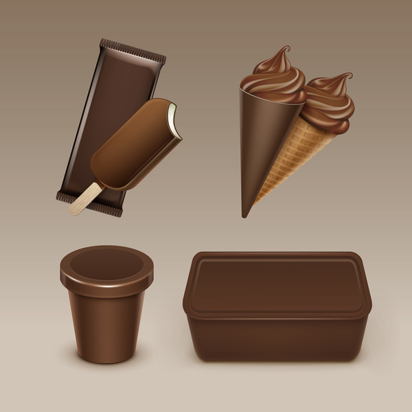 Chocolate ice cream vector illustration