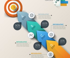 Circle wheel target infographic template vector