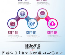Circles infographic colored vector template 01