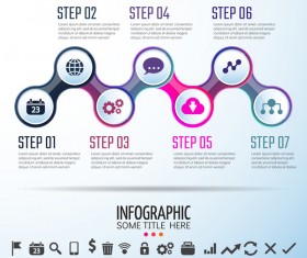 Circles infographic colored vector template 02