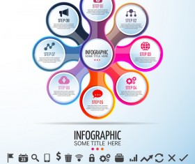 Circles infographic colored vector template 04