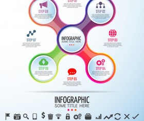 Circles infographic colored vector template 05