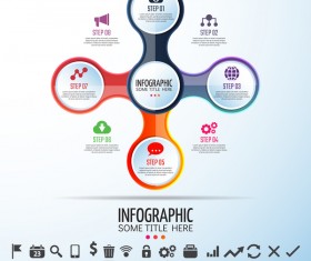 Circles infographic colored vector template 06
