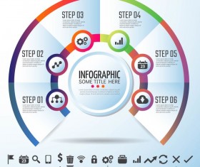 Circles option infographic template vector 01