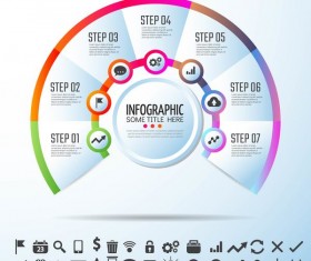 Circles option infographic template vector 02