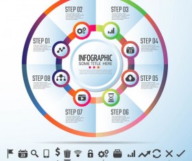 Circles option infographic template vector 03