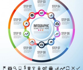Circles option infographic template vector 05