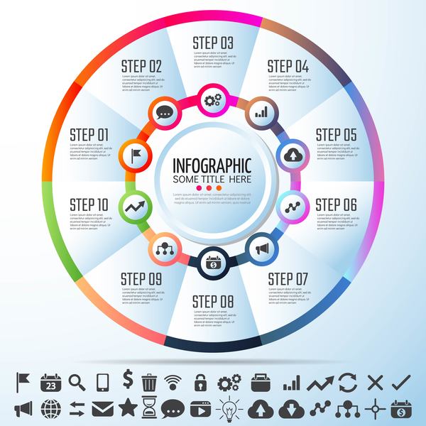 Circles option infographic template vector 05