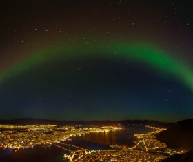 City night aurora Stock Photo