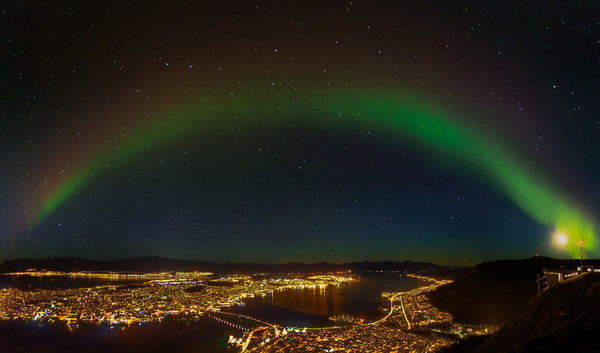 City night aurora Stock Photo