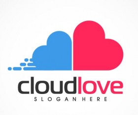 Cloud love logo vector