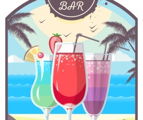 Cocktail summer bar poster template vector 10