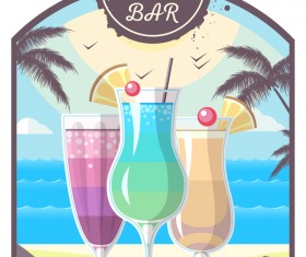 Cocktail summer bar poster template vector 11