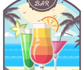 Cocktail summer bar poster template vector 12