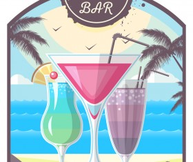 Cocktail summer bar poster template vector 13