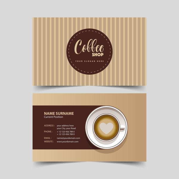 Coffee shop business card vector 02