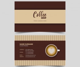 Coffee shop business card vector 03