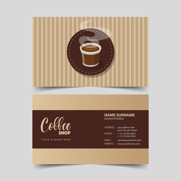 Coffee shop business card vector 07