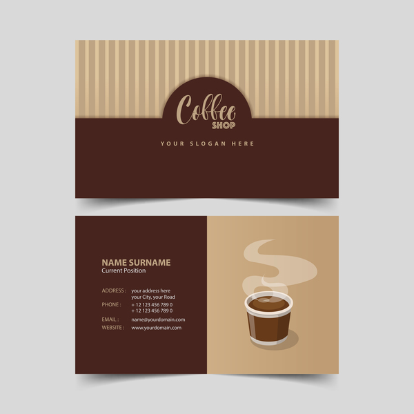 Coffee shop business card vector 08