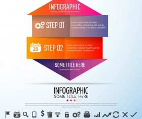 Colored banners with infographic template vector 01