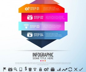 Colored banners with infographic template vector 03