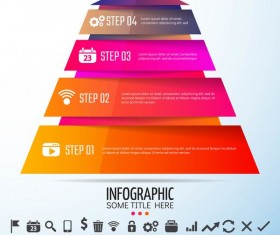 Colored banners with infographic template vector 04
