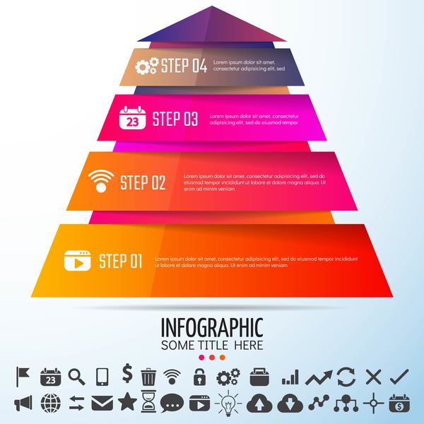 Colored banners with infographic template vector 04