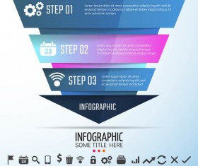 Colored banners with infographic template vector 06