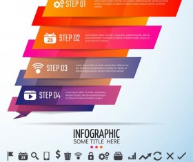 Colored banners with infographic template vector 08