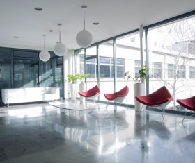 Company front desk reception desk Stock Photo