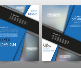 Corporate brochure cover blue styles vector 05