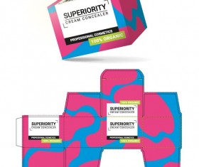 Cosmetic packaging box template vector 03