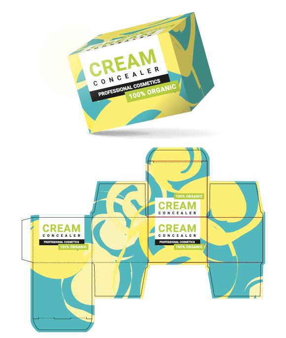 Download Cosmetic packaging box template vector 04 free download