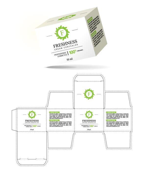 Cosmetic packaging box template vector 07