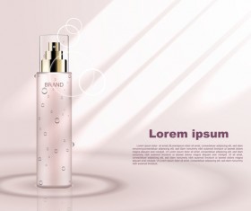 Cosmetic poster template with beige background vector 01