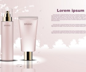 Cosmetic poster template with beige background vector 02