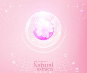 Cosmetics poster template pink styles vector