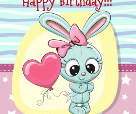 Cute happy birthday baby card vectors 07