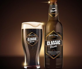 Dark beer poster template vector