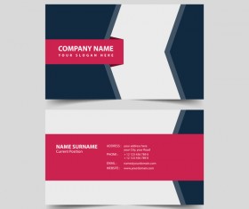 Dark blue with red business card remplate vector