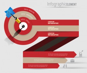Darts with infographic template vector 02