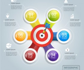 Darts with infographic template vector 03