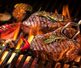 Delicious charcoal grilled lamb Stock Photo 03