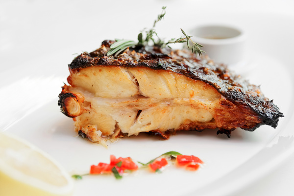 Delicious grilled fish Stock Photo