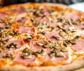 Delicious sausage pizza Stock Photo