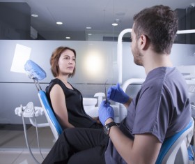 Dentists communicate with patients Stock Photo 02