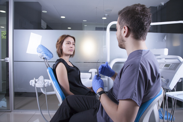 Dentists communicate with patients Stock Photo 02