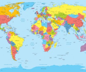 Detailed satellite world map vector