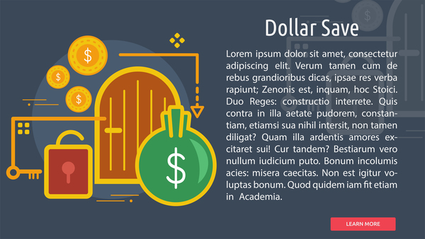 Dollar Save Conceptual Banner vector